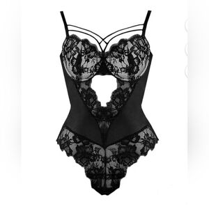 Elegant Black Lace Bodysuit